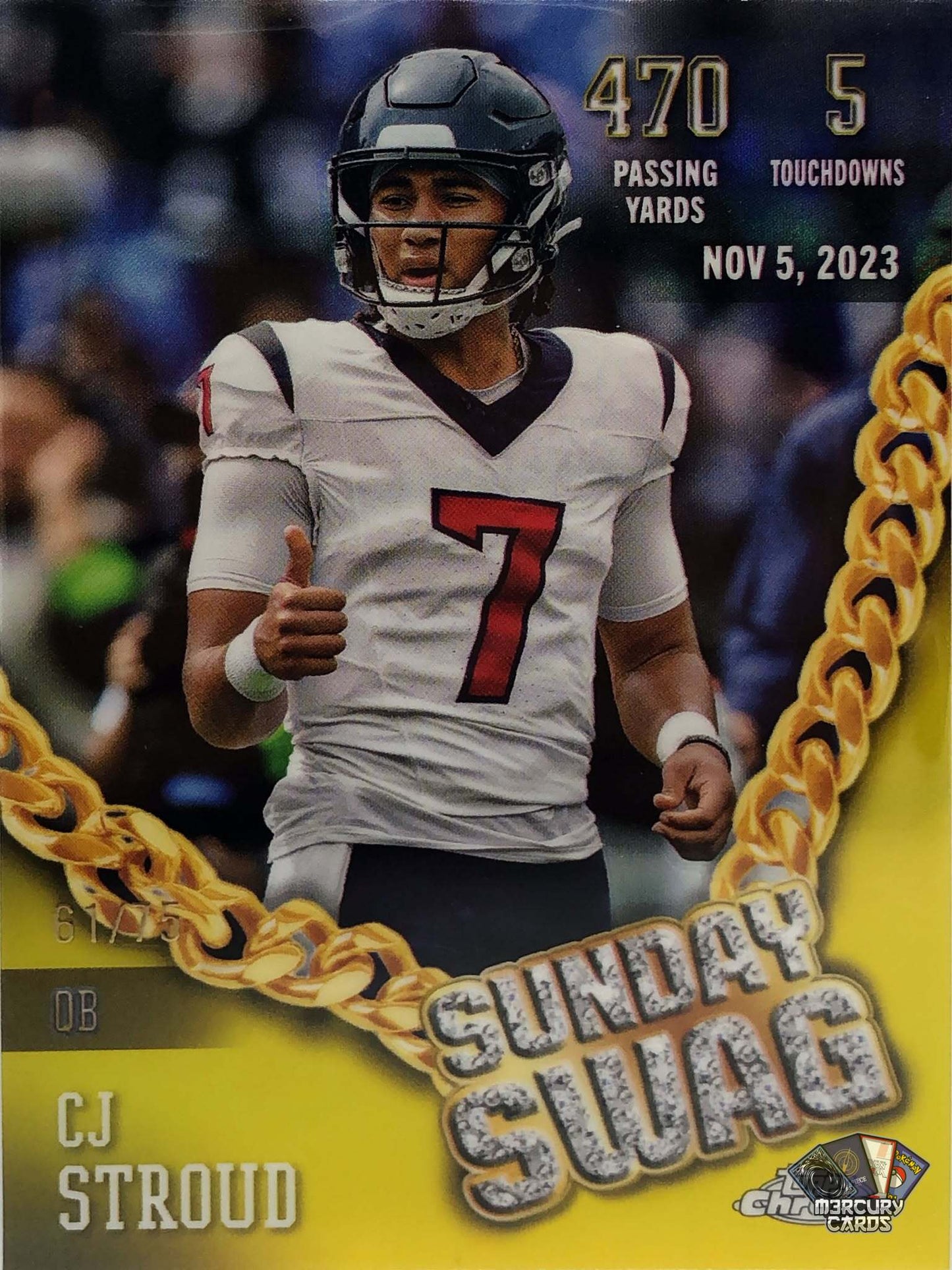 CJ Stroud (Sunday Swag Yellow Parallel /75)
