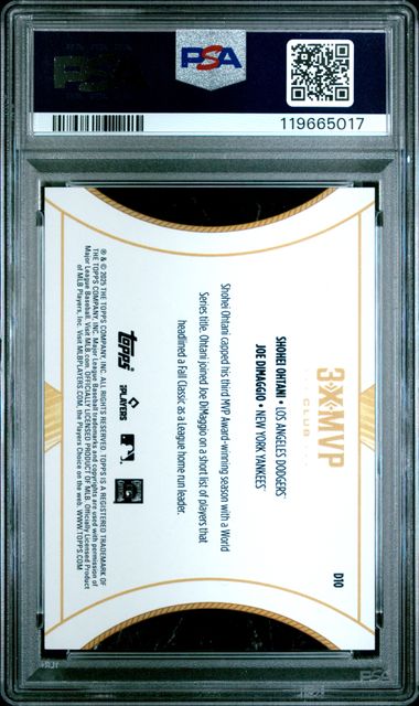 PSA 10 Shohei Ohtani & Joe DiMaggio Dual Green Stardust /99