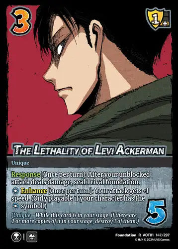 The Lethality of Levi Ackerman (Rare, Foil)