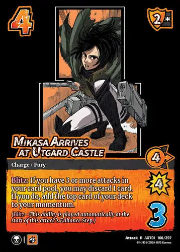 Mikasa Arrives at Utgard Castle (Rare, Foil)
