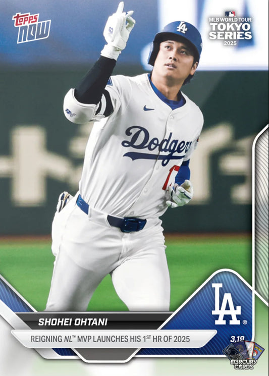 Topps Now Shohei Ohtani 'Reigning NL MVP Launches His 1st HR of 2025' (Card 5)