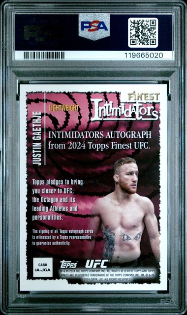 PSA 10 Justin Gaethje Gold Shimmer Intimidators Auto /39