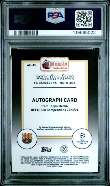 PSA 9 Fermin Lopez Gold Refractor Auto /50