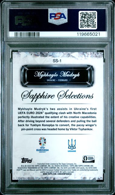 PSA 10 Mykhaylo Mudryk Sapphire Selections /25
