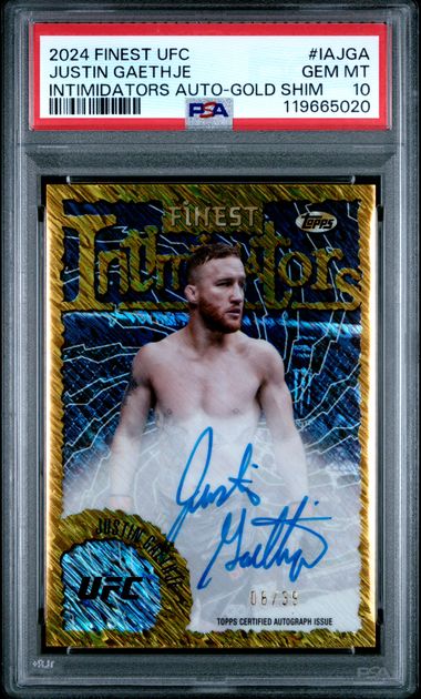 PSA 10 Justin Gaethje Gold Shimmer Intimidators Auto /39